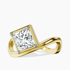 18kt Yellow Gold Infinity Crest Four Prong Solitaire Lab Diamond Ring front image