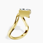 18kt Yellow Gold Infinity Crest Four Prong Solitaire Lab Diamond Ring standing product image one