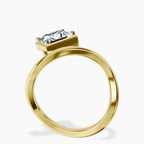 18kt Yellow Gold Infinity Crest Four Prong Solitaire Lab Diamond Ring side right image one