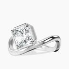18kt Yellow Gold Infinity Crest Four Prong Solitaire Lab Diamond Ring front image