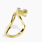 18kt Yellow Gold Infinity Crest Four Prong Solitaire Lab Diamond Ring standing product image one