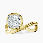 9ct Yellow Gold Infinity Crest Four Prong Solitaire Lab Diamond Ring front image