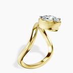 9ct Yellow Gold Infinity Crest Four Prong Solitaire Lab Diamond Ring standing product image one