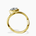 9ct Yellow Gold Infinity Crest Four Prong Solitaire Lab Diamond Ring side right image one