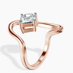 9ct Rose Gold Crest Sculpt Four Prong Solitaire Lab Diamond Ring standing product image one