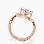 9ct Rose Gold Crest Sculpt Four Prong Solitaire Lab Diamond Ring side right image one
