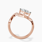 2.06 ct. oval Crest Sculpt Four Prong Solitaire Lab Diamond Ring in 10kt rose gold side right image one