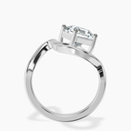 18ct White Gold Crest Sculpt Four Prong Solitaire Lab Diamond Ring side right image one