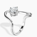 18ct White Gold Crest Sculpt Four Prong Solitaire Lab Diamond Ring standing product image one