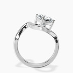 18ct White Gold Crest Sculpt Four Prong Solitaire Lab Diamond Ring side right image one
