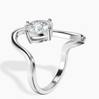 18ct White Gold Crest Sculpt Four Prong Solitaire Lab Diamond Ring standing product image one
