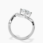18ct White Gold Crest Sculpt Four Prong Solitaire Lab Diamond Ring side right image one