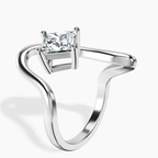 18ct White Gold Crest Sculpt Four Prong Solitaire Lab Diamond Ring standing product image one