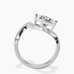 18ct White Gold Crest Sculpt Four Prong Solitaire Lab Diamond Ring side right image one