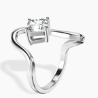 2.65 ct. radiant Crest Sculpt Four Prong Solitaire Lab Diamond Ring in 10kt white gold standing product image one