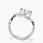 2.65 ct. radiant Crest Sculpt Four Prong Solitaire Lab Diamond Ring in 10kt white gold side right image one