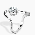 18kt White Gold Crest Sculpt Four Prong Solitaire Lab Diamond Ring standing product image one