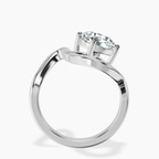 18kt White Gold Crest Sculpt Four Prong Solitaire Lab Diamond Ring side right image one