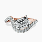 10kt Rose Gold Aria Crest Half Pave Lab Diamond Ring front image