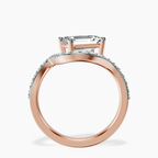 10kt Rose Gold Aria Crest Half Pave Lab Diamond Ring side right image one