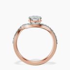 10kt Rose Gold Aria Crest Half Pave Lab Diamond Ring side right image one