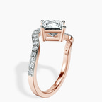 10kt Rose Gold Aria Crest Half Pave Lab Diamond Ring standing product image one