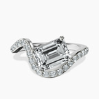 Platinum Aria Crest Half Pave Lab Diamond Ring front image