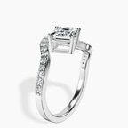 Platinum Aria Crest Half Pave Lab Diamond Ring standing product image one