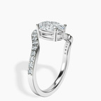 Platinum Aria Crest Half Pave Lab Diamond Ring standing product image one