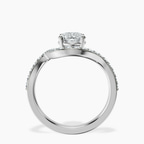 Platinum Aria Crest Half Pave Lab Diamond Ring side right image one