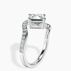 Platinum Aria Crest Half Pave Lab Diamond Ring standing product image one