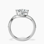 Platinum Aria Crest Half Pave Lab Diamond Ring side right image one