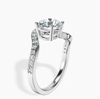 14kt White Gold Aria Crest Half Pave Lab Diamond Ring standing product image one