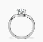 14kt White Gold Aria Crest Half Pave Lab Diamond Ring side right image one