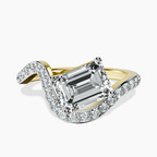 18kt Yellow Gold Aria Crest Half Pave Lab Diamond Ring front image