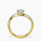 10kt Yellow Gold Aria Crest Half Pave Lab Diamond Ring side right image one
