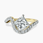 10kt Yellow Gold Aria Crest Half Pave Lab Diamond Ring front image