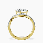 10kt Yellow Gold Aria Crest Half Pave Lab Diamond Ring side right image one