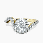 9ct Yellow Gold Aria Crest Half Pave Lab Diamond Ring front image