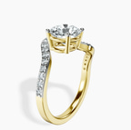 9ct Yellow Gold Aria Crest Half Pave Lab Diamond Ring standing product image one