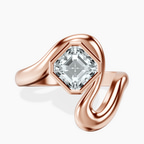 10kt Rose Gold Vera Bezel Crest Lab Diamond Ring front image
