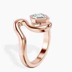 10kt Rose Gold Vera Bezel Crest Lab Diamond Ring standing product image one