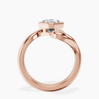 10kt Rose Gold Vera Bezel Crest Lab Diamond Ring side right image one