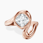 10kt Rose Gold Vera Bezel Crest Lab Diamond Ring front image