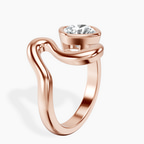 10kt Rose Gold Vera Bezel Crest Lab Diamond Ring standing product image one
