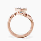 10kt Rose Gold Vera Bezel Crest Lab Diamond Ring side right image one
