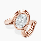 10kt Rose Gold Vera Bezel Crest Lab Diamond Ring front image
