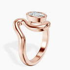 10kt Rose Gold Vera Bezel Crest Lab Diamond Ring standing product image one