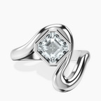 Platinum Vera Bezel Crest Lab Diamond Ring front image
