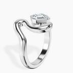 Platinum Vera Bezel Crest Lab Diamond Ring standing product image one